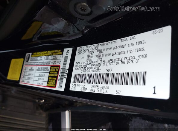 5TFVC5DB2PX026333 2023 TOYOTA TUNDRA HYBRID Black Շարժիչի բաժամունքի տեսք