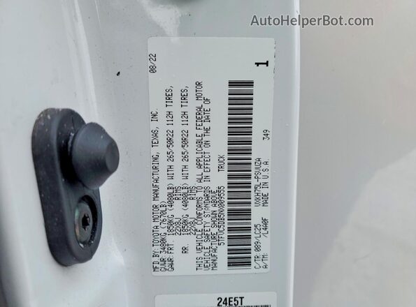 5TFVC5DB5NX009555 2022 TOYOTA TUNDRA Белый Вид подкапотного пространства