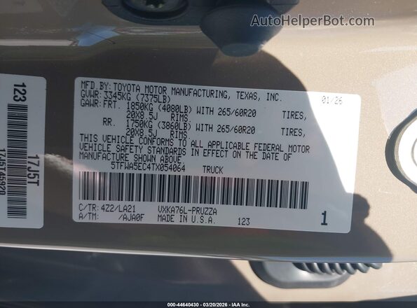 5TFWA5EC4TX054064 2026 TOYOTA TUNDRA Коричневый Вид подкапотного пространства