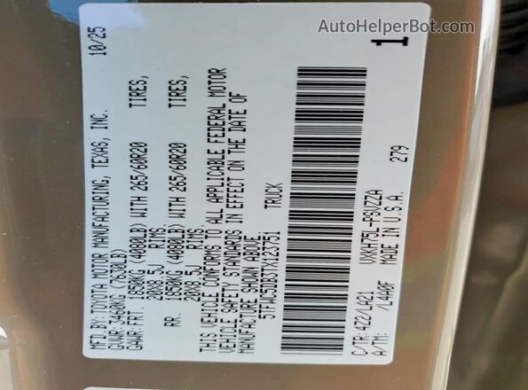 5TFWC5DB3TX123751 2026 TOYOTA TUNDRA Brown Widok komory silnika