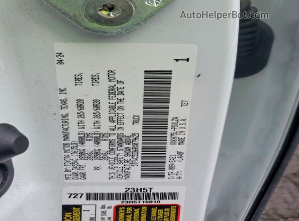 5TFWC5DB6RX079625 2024 TOYOTA LIMITED White VIN կոդի պիտակի տեսք