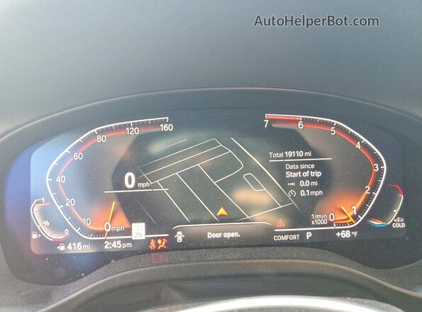 5UX33DT01P9P09757 2023 BMW X4 Black Widok zestawu wskaźników