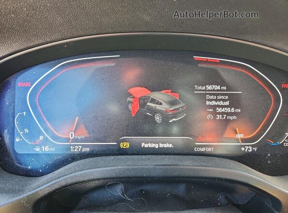5UX33DT02N9N05109 2022 BMW X4 Розовый Вид щитка приборов