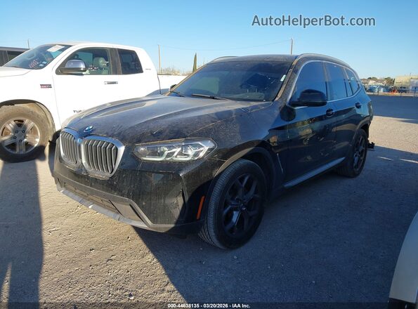5UX43DP07P9R83575 2023 BMW X3 Черный Передняя левая четверть