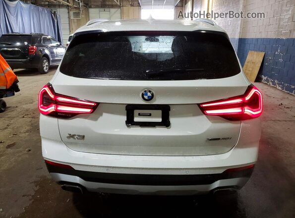 5UX53DP06N9K11800 2022 BMW X3 White Vista trasera