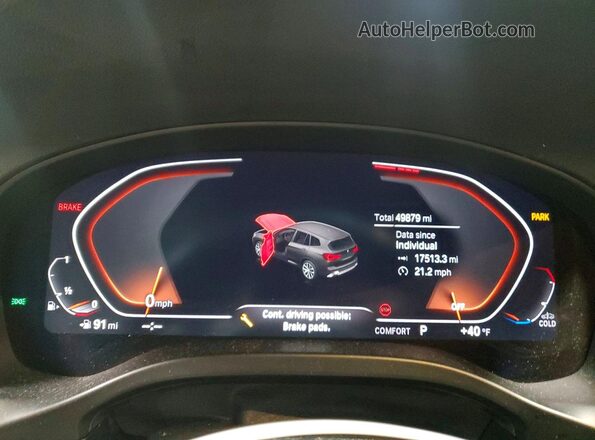 5UX53DP07P9N54697 2023 BMW X3 Black Вид щитка приладів