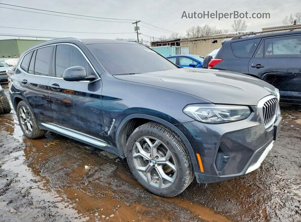 5UX53DP08P9R38911 2023 BMW X3 Black Передня права чверть