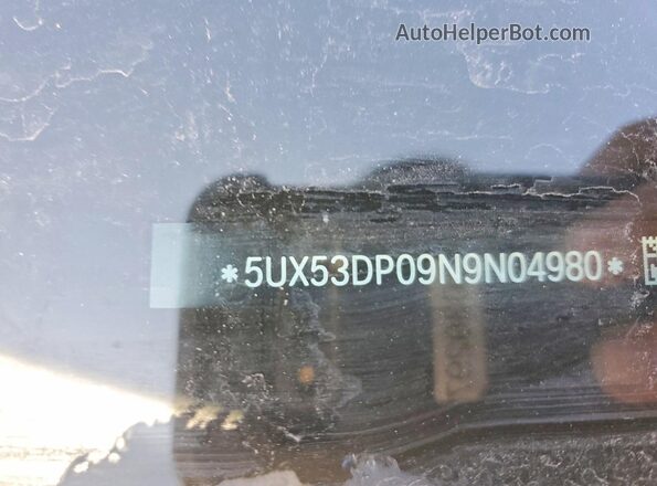 5UX53DP09N9N04980 2022 BMW X3 Black Vista de la etiqueta del VIN