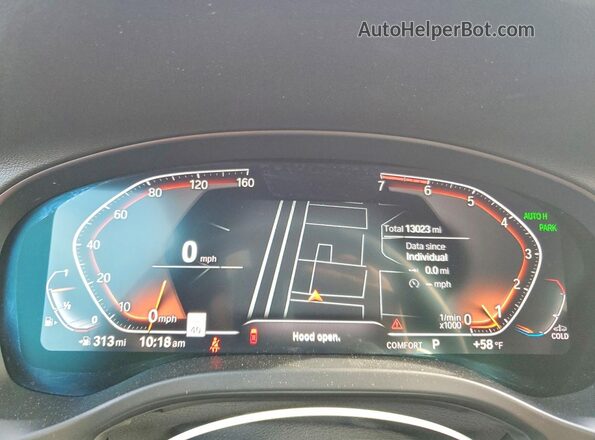 5UX53DP0XN9M66160 2022 BMW X3 Black Widok zestawu wskaźników