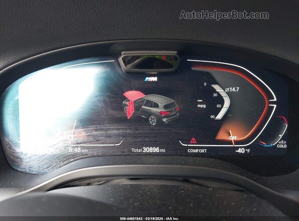 5UX83DP01N9M98542 2022 BMW X3 Gray უკანა სავარძლების ხედი