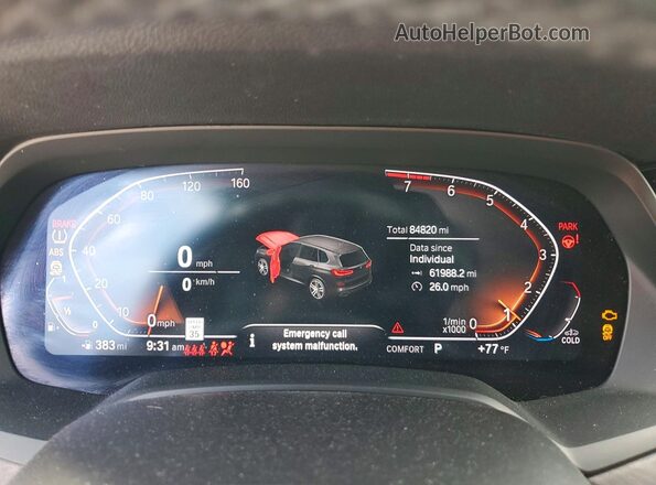 5UXCR6C56KLL51654 2019 BMW X5 Синий Вид щитка приборов