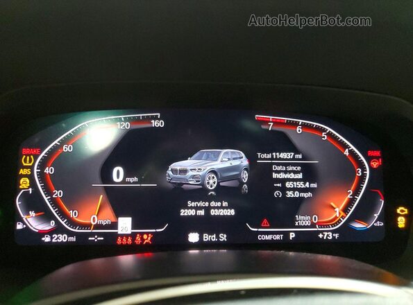 5UXCR6C59KLL01556 2019 BMW X5 Charcoal Widok zestawu wskaźników