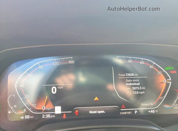 5UXCW2C00M9F66858 2021 BMW X7 Black Вид щитка приладів
