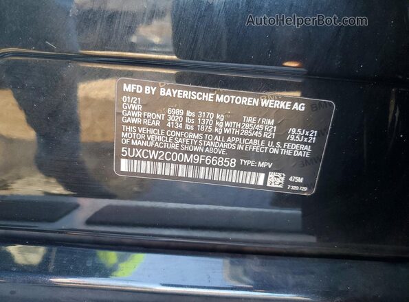 5UXCW2C00M9F66858 2021 BMW X7 Black Панорамний вид салону 360°