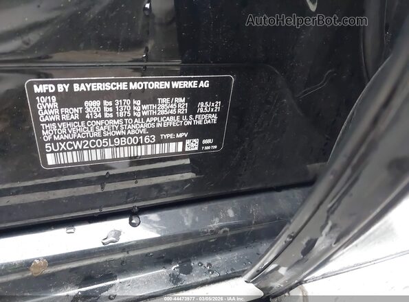 5UXCW2C05L9B00163 2020 BMW X7 Черный Вид подкапотного пространства