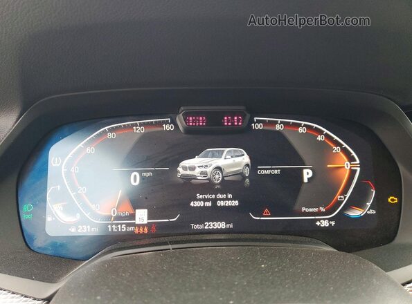5UXCY6C02P9R45119 2023 BMW X6 Black Вид щитка приладів