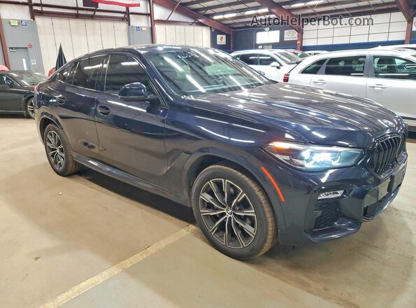 5UXCY6C06L9C37565 2020 BMW X6 Blue Przód prawy