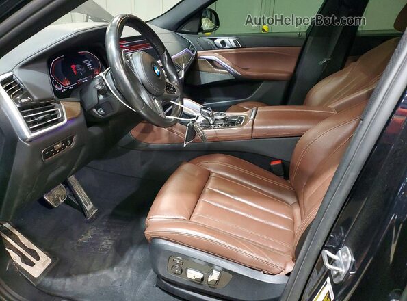 5UXCY6C06L9C37565 2020 BMW X6 Blue Widok wnętrza z przodu