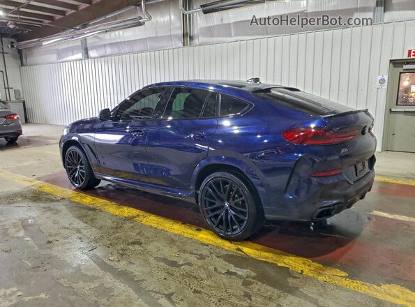 5UXCY8C02M9D91025 2021 BMW X6 Синий Задняя левая четверть