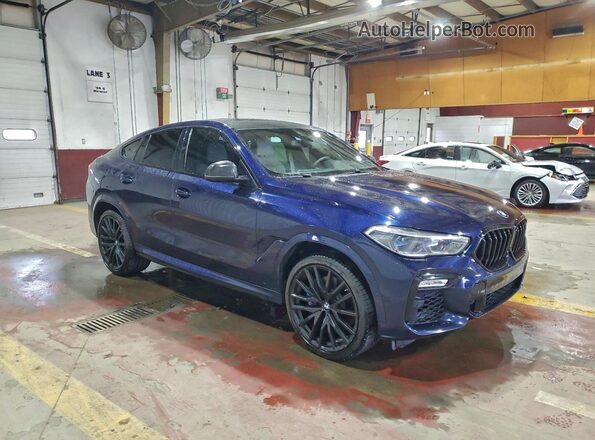5UXCY8C02M9D91025 2021 BMW X6 Синий Передняя правая четверть