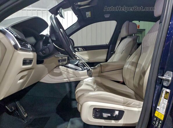 5UXCY8C02M9D91025 2021 BMW X6 Синий Вид салона спереди