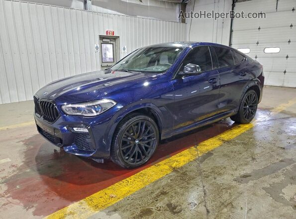 5UXCY8C02M9D91025 2021 BMW X6 Синий Передняя левая четверть