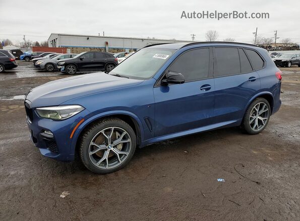 5UXJU2C58KLN67696 2019 BMW X5 Синий Передняя левая четверть