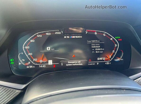 5UXJU4C07N9K43432 2022 BMW X5 Черный Вид панели приборов