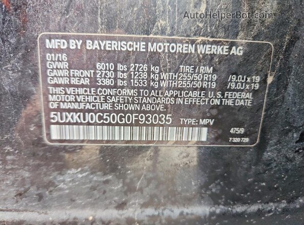 5UXKU0C50G0F93035 2016 BMW X6 Черный Вид подкапотного пространства