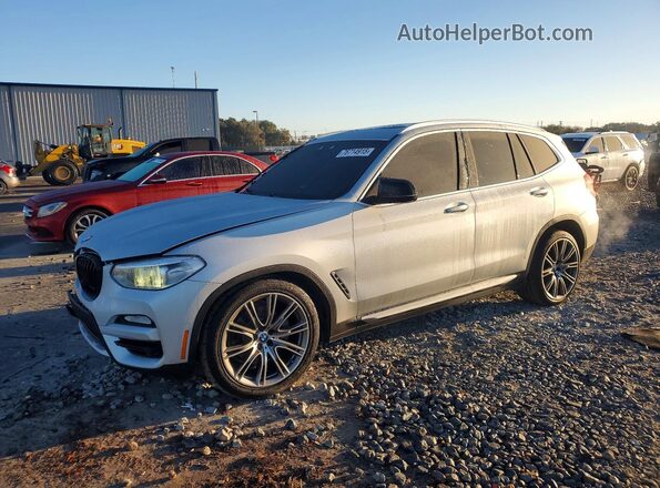 5UXTR7C54KLR44547 2019 BMW X3 Серебряный Передняя левая четверть