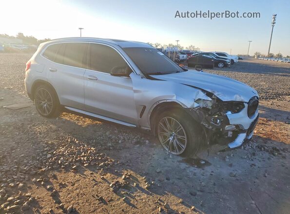 5UXTR7C54KLR44547 2019 BMW X3 Серебряный Передняя правая четверть