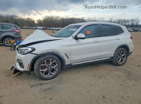 5UXTY5C02L9D31985 2020 BMW X3 White Առջևի ձախ երեք քառորդ տեսարան