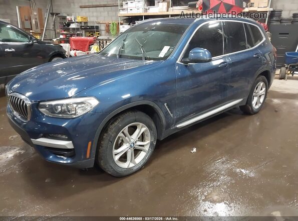 5UXTY5C03L9B47090 2020 BMW X3 Синий Передняя левая четверть
