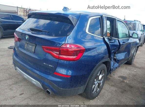 5UXTY5C04M9F07534 2021 BMW X3 Blue Задня права чверть