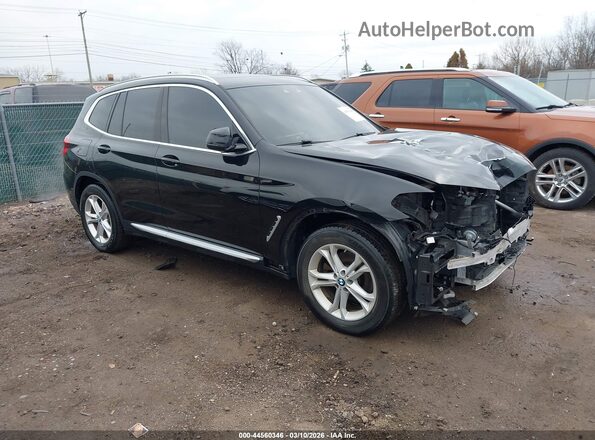 5UXTY5C09LLE58123 2020 BMW X3 Черный Передняя правая четверть