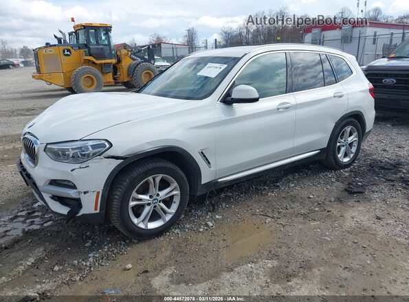 5UXTY5C09M9F95982 2021 BMW X3 Белый Передняя левая четверть