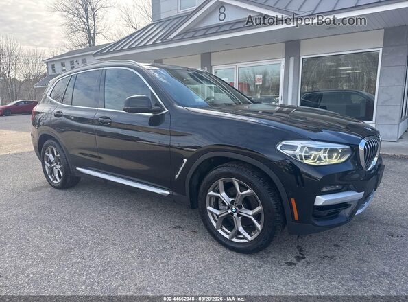 5UXTY5C09M9H28918 2021 BMW X3 Черный Передняя правая четверть