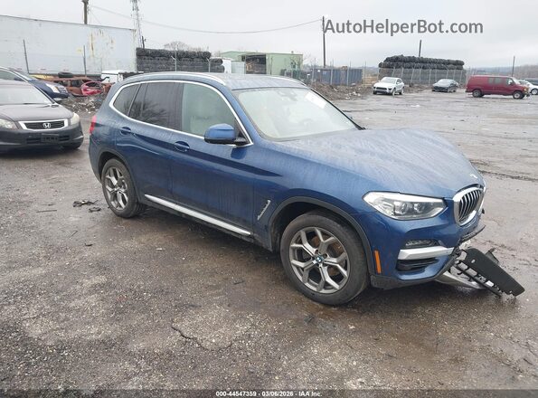 5UXTY5C0XLLT35783 2020 BMW X3 Синий Передняя правая четверть