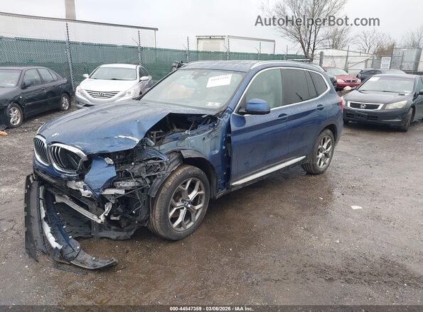 5UXTY5C0XLLT35783 2020 BMW X3 Синий Передняя левая четверть