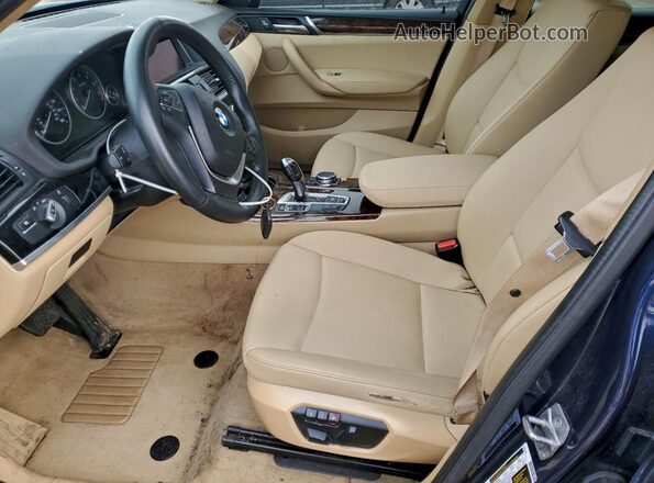 5UXWX9C56G0D79115 2016 BMW X3 Синий Вид салона спереди