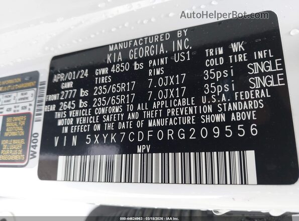 5XYK7CDF0RG209556 2024 KIA SPORTAGE White Widok komory silnika