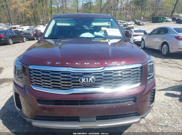 5XYP34HCXLG001053 2020 KIA TELLURIDE Burgundy Սարքավորումների վահանակի տեսք