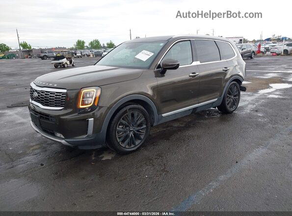 5XYP54HC8LG010912 2020 KIA TELLURIDE Green Առջևի ձախ երեք քառորդ տեսարան