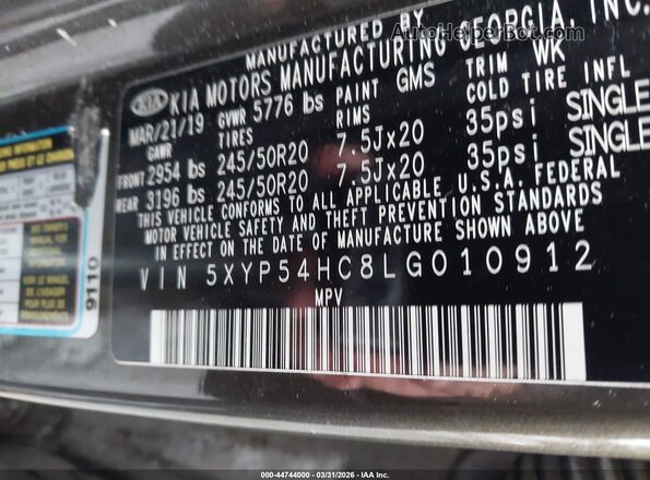 5XYP54HC8LG010912 2020 KIA TELLURIDE Green Շարժիչի բաժամունքի տեսք