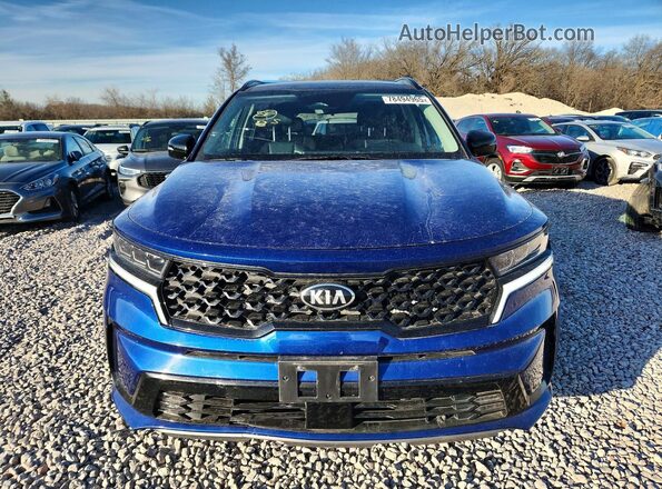 5XYRKDLF0MG024226 2021 KIA SORENTO Blue Front view
