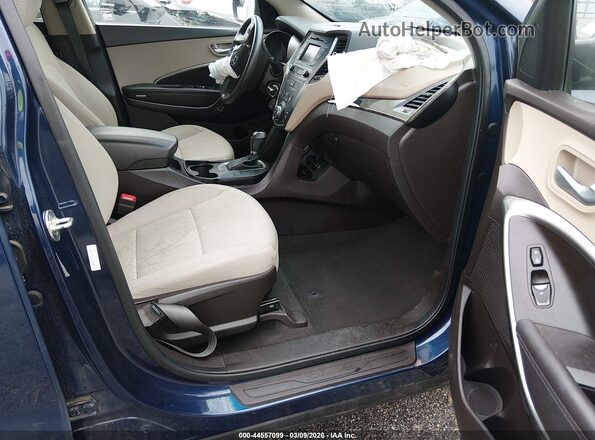 5XYZT3LB6JG564633 2018 HYUNDAI SANTA FE Синий Вид салона спереди