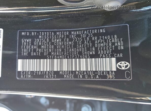 5YFB4MDE4TP374065 2026 TOYOTA LL Черный Вид подкапотного пространства