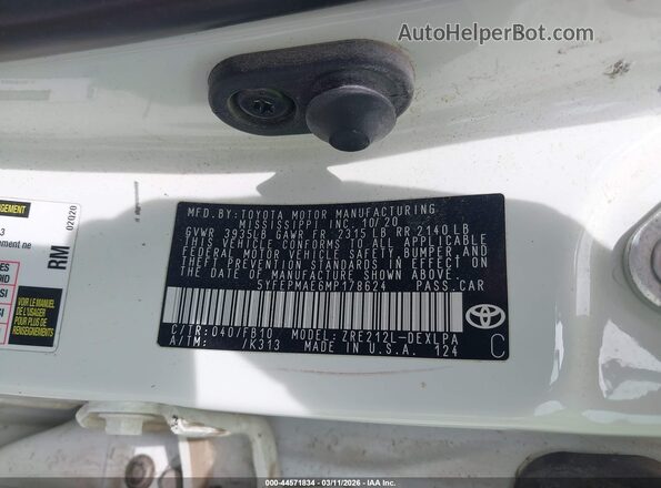 5YFEPMAE6MP178624 2021 TOYOTA LL White Widok komory silnika