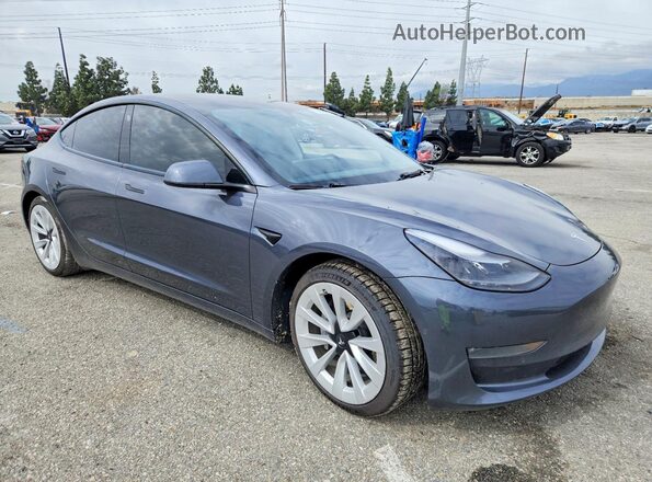 5YJ3E1EB0NF228152 2022 TESLA MODEL Угольный Передняя правая четверть