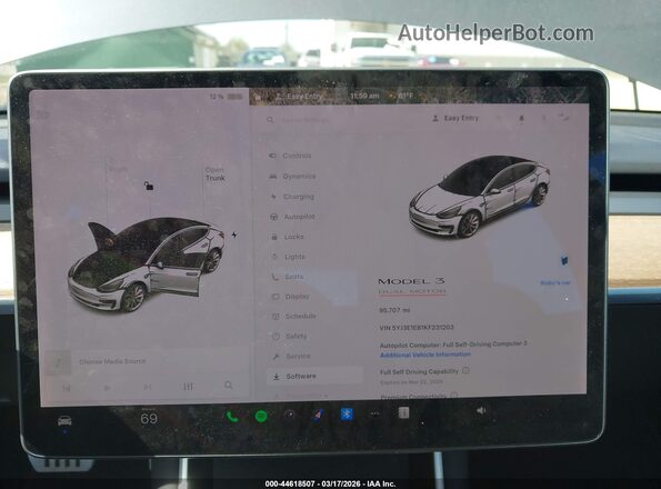 5YJ3E1EB1KF231203 2019 TESLA MODEL 3 Серый 